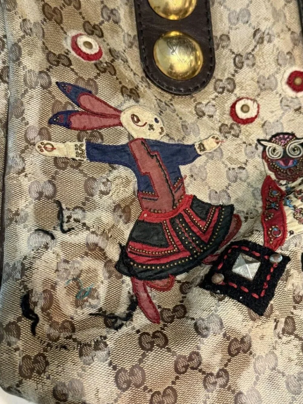 Gucci Babouska Fable Boston Bag GG Crystal Canvas Applique Fall Winter 2008